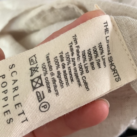 Scarlett poppies The Linen High-Waisted shorts natural beige paper-bag size L - Picture 3 of 11